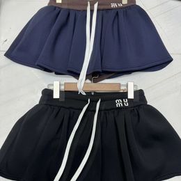 Skirts Boutique Skirt Mini Short Skirt Womens Wear Elastic Belt Sweet Girl Style Contrast Colour Versatile Short Skirt Half Skirt