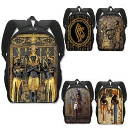 Backpack HOMDOW Egyptian Art Print For Teenager Children School Bags Egypt Pharaoh Anubis Canvas Book Bag Student Schoolbags