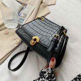 Shoulder Bags Original Brand French Bag Women 2024 Fashion Crossbody High-end Crocodile Pattern Square