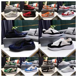 New luxury Americas Cup Designer Casual Shoes Men Downtown Low Top Sneakers Patent Leather Black White Green Platform Trainers Work Walk Shoe size 35-47