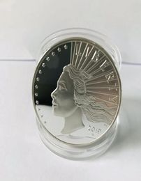 5 Pc Non Magnetic Coins Metal Art Craf Indian Lady American Eagle Silver Plated 40 Mm 1 OZ Home Decoration Collectible Arts and Cr4160394