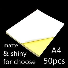 50 Sheets A4 Self-adhesive Sticker LabelA4 Label Sticker paper For Inkjet Printer Matte or Shiny for choice 240423