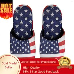 Slippers American Flag (7) Warm Cotton For Men Women Thick Soft Soled Non-Slip Fluffy Shoes Indoor House Clapper