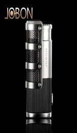 New Jobon Metal Triple Torch Lighter Jet Turbo Butane Gas Lighter Powerful Windproof Cigar Lighter Men039s Gadget309E1062521
