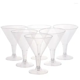 Wine Glasses 6Pcs 200ml Clear Plastic Martini Disposable Whiskey Cups Cocktail For Party Bars
