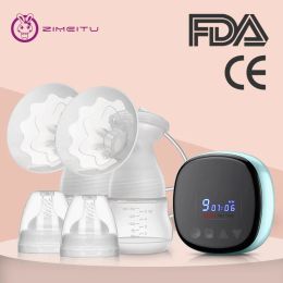 Enhancer ZIMEITU Double Electric Breast Pump Electric Breast Pump With Baby Milk Bottle Unilateral And Bilateral Silicone Breast Pump