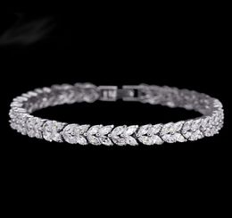 test Wheat Design Tennis Bracelet & Bangle for Women Female Bracelet Bangle with Marquise Cut Cubic Zirconia Stone5489660