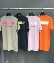 Designer Mens AMBUSH T shirt Short Sleeve Chest Letter Reflective Basic Men and Women Couple Tees Trendy Fashion9660302