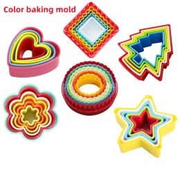 Moulds 5Pcs/Set Cookies Cutter Round Shape Biscuit Molds Plunger Forms For Cookies Cake Decorating Fondant DIY Baking Kitchen Tools