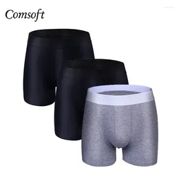 Underpants Comsoft 3PACK Men's Underwear Boxer Cotton Soft Breathable Pants Solid Panties Shorts