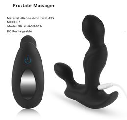 USB Rechargeable Silicone Prostate Massager For Men Gay Anal Sex Toys Waterproof Anal Vibrator Male G spot Vibe Anal Toys Q421105980