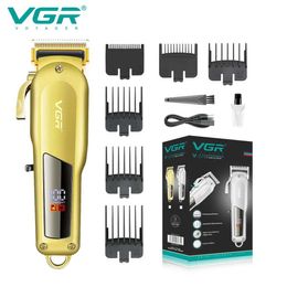 Hair Trimmer VGR Adjustable Cordless Rechargeable Barber LED Display V-278 Q240427