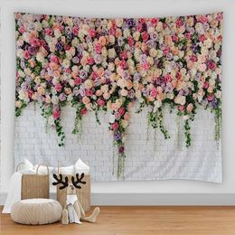 Tapestries Rose Flower Vine Tapestry Ivy Background Macrame Wall Decor Home Living Room Bedroom Decor Aesthetic Tapestries Carpets Tapiz