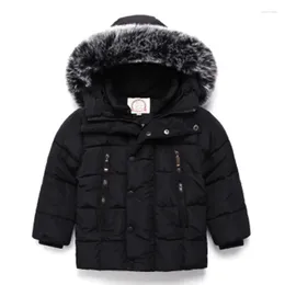 Down Coat 2024 Winter Jacket For Girls Boys Coats Toddler Padded 1-6 T Kids Fur Collar Hooded Baby Warm