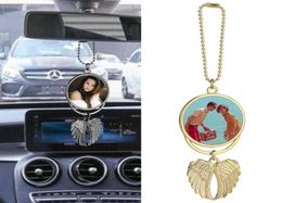 Party Favour Pendants Sublimation Wings Necklace Blanks Car Hanging Angel Wing Rearview Mirror Decorations8906865