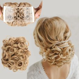 Chignon Chignon Chignon Short Messy Curly Dish Hair Bun Easy Stretch hair Combs Clip in Ponytail Scrunchie Chignon Tray Ponyta