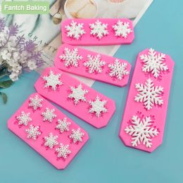 Moulds Party Cake Around Decoration Snowflake Chocolate Fondant DIY Mold Baking Cooking Decorating Tools Silicone Christmas Winter Gift