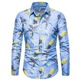 Hot Selling Men's Long Sleeved Printed Shirt Hawaii US Size Men's Long Sleeved Shirt Men's