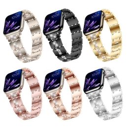 For Apple Watch Luxury Straps Ladies Apple Watch Ultra Bands 49 45 44 42 41 40 38mm Metal Bling iwatch Women Belt Bracelet Watchbands 9 8 7 6 5 4 3 2 1 SE