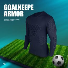 Sets/Suits Shinestone Goalkeeper Uniforms Men's Jersey Breathable Sponge Soccer Tights Protective Longsleeved Collision Football Training