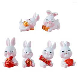 Garden Decorations Mini Miniature Hare Animal Figurine Resin Craft Ornament DIY Easter Decoration Accessories