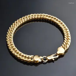 Charm Bracelets Promotion Elegant Mens Chain Gold Color Fashion Jewelry Wholesale Wristband Hand Gift