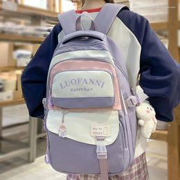 School Bags Women Cute Purple Waterproof Bag Lady Nylon College Backpack Female Travel Girl Book Harajuku Laptop Fashion