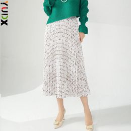 Skirts Miyake Pleated Women's Half Skirt A-line Medium-length High-waisted Loose Plus Size Printing Fashion Slim 2024