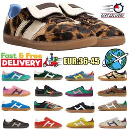 2024 Designer vegan shoes original casual shoes leopard black white gum wales bonner mens womens outdoor sneakers sports trainers high quality eur 36-45