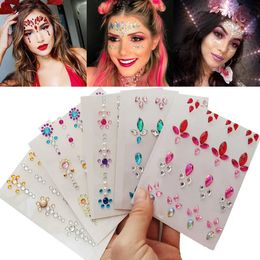 Tattoo Transfer 3D Eyes Face Makeup Temporary Tattoo Self Adhesive Beauty White Pearl Jewels Stickers Festival Body Art Decoration Nail Diamond 240426