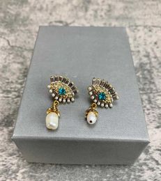 Brand Yellow Gold Colour Fashion Jewellery Woman Pearls Earrings Evil Eyes Party High Quality Vintage Drop Pearls Stud Earrings3973147