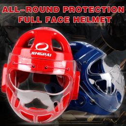 Products Men women fighting taekwondo head protector Full face mask MMA Muay thai Boxing helmet SanDa Wushu gloves