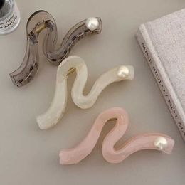 Hair Clips Barrettes Womens hair clip girl pin accessory claw size thick shark facial care elegant headscarf Korean designer retro new