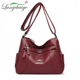 Shoulder Bags Small Female Bag Fashion Pack Women 2024 Frosted PU Leather Hand Packet Solid Color Clamshell Lady Messenger