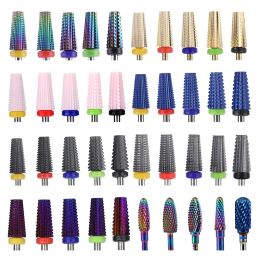 Bits TFSCLOIN 5 In 1 Ceramic Carbide Nail Drill Bit Electric Milling Cutter Drill Machine Accessoires For Manicure Pedicure Tools