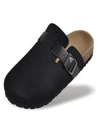 2020 New Men Shoes Cork Shoes Casual Sandals Flats Slides male Closed Toe Sandals Buckle unisex Slippers Black Red Plus size 4411754252