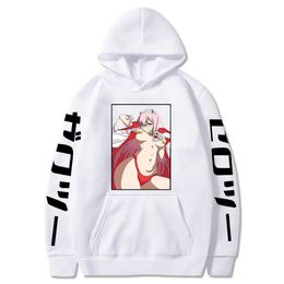 Mens Hoodies Sweatshirts Autumn Hoodies Anime Zero Two Print Pullover Hoodie Womens Super Hoodies Harajuku Y2k Hoodie Casual Unisex Sweatshirt Coat 240425