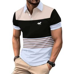 Men's T-Shirts Mens new fashion slim fit short sleeved sports polo shirt with a polo collar. J240426