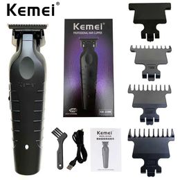 Hair Trimmer Kemei 2299 Barber Cordless 0mm Zero Gap Engraving and Trimming Machine Details Professional Electric Cutting Q2404272