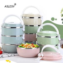 Bento Boxes Multi layered childrens lunch box stainless steel hot food container large capacity vacuum insulated Q2404271