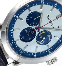 2022 Watches for Men montre de luxe Wristwatches montre Japan VK Quartz movement Chronograph Two tone face Blue leather strap orol8027790