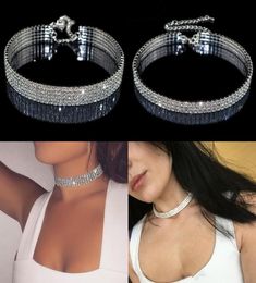 NEW pattern Gothic Chokers stretchable Crystal Choker Necklaces Charms Rhinestone Neckless Chocker For Women Wedding Jewelry Acces3160497