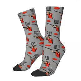 Men's Socks Skeet Clay Shooting Pigeon Trap Bird Hunters Sgun Shells PULL Harajuku Super Soft Stockings All Season Long