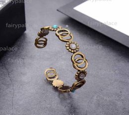 2021 Fashion High quality Seiko retro bracelets Bangle Jewellery bronze bracelet Adjustable open letter jewelrys gift9097930