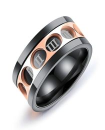 Rotatable Basic Ring for Men Rotated Titanium Ring for Men and Women Roman Numerals5443237