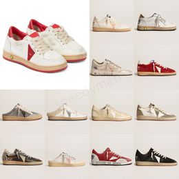 designer shoes old vintage star applique sneakers gold casual dirty shoes comfortable Baotou slippers