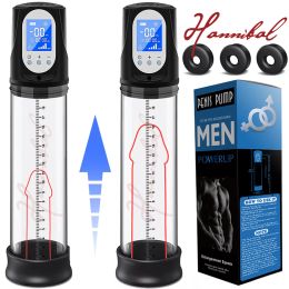Toys Hannibal Lcd Electric Pump Male Masturbator Cup Dick Extender Vacuum Pump Enlargement Pump Trainer Sex Toy for Men