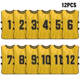 Soccer 6/12 PCS Kid's Football Pinnies Quick Drying Soccer Jerseys Youth Sports Basketball Team Training Numbered Bibs Sports Vest