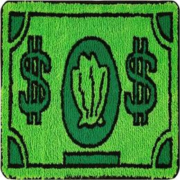 Carpets VIKAMA Faux Cashmere Dollar Cartoon Foot Mat Green Non-Slip Cute Bedside Rug Living Room Carpet