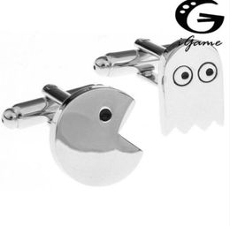 Factory Retail Cufflinks For Men Brass Material Cute Pacman Design Cuff Links Whole44228224904912